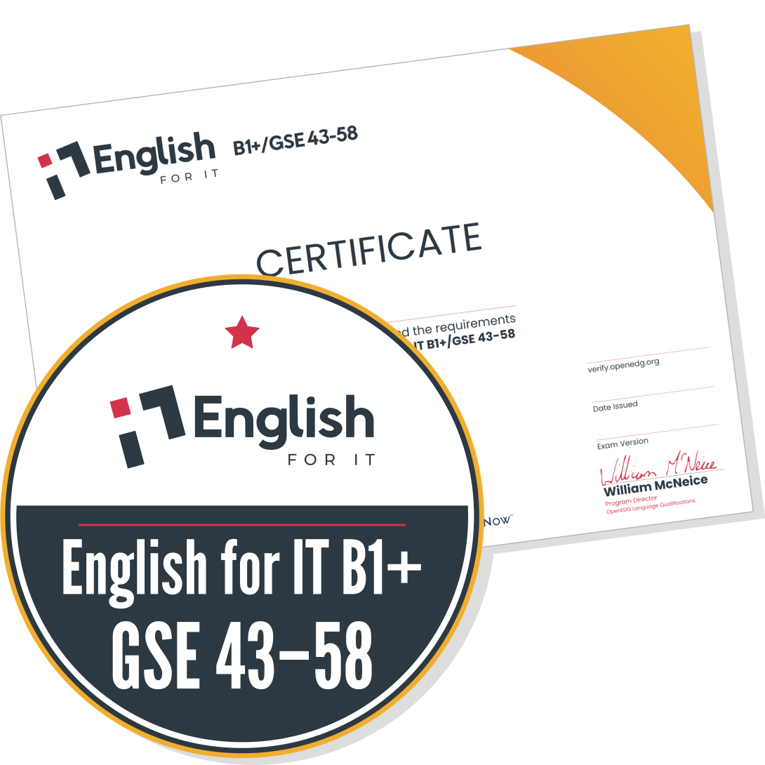 English for IT B1+ / GSE 43-58 | Exam